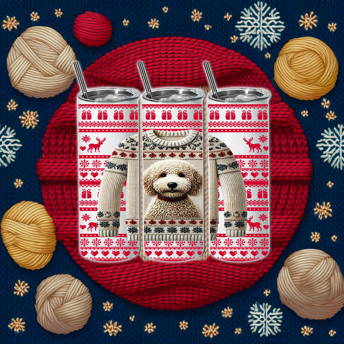 Doodle in a Sweater Christmas Tumbler