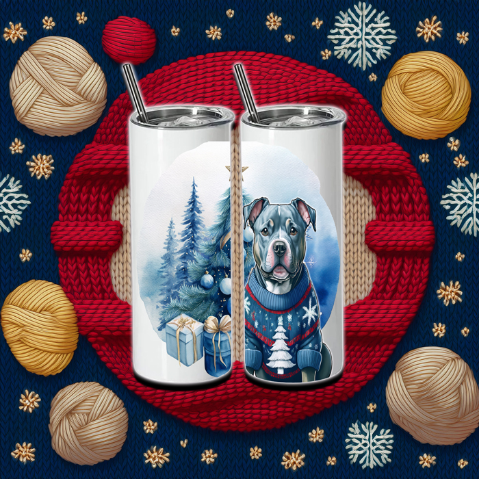 Holiday Pitbull Christmas Tumbler