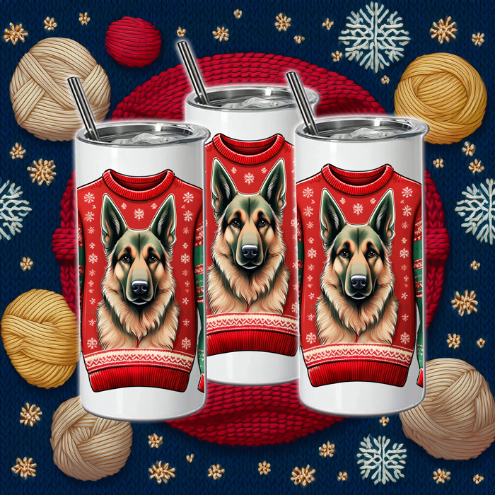 Shepherd in a Sweater Christmas Tumbler