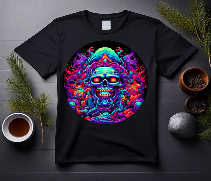 Psychedelic Inferno Skull Tee