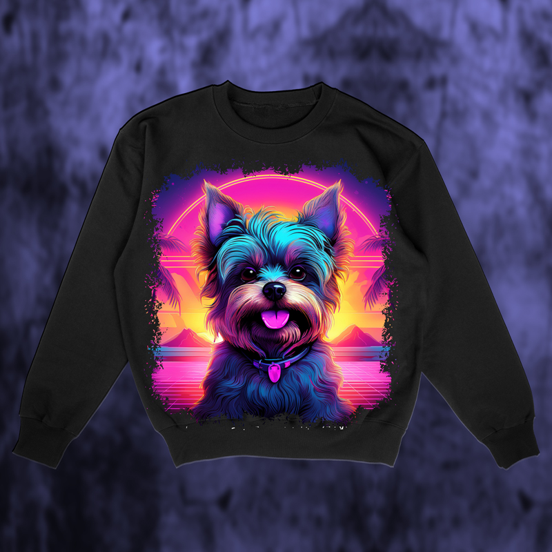 Yorkie Neon Beach Sweatshirt